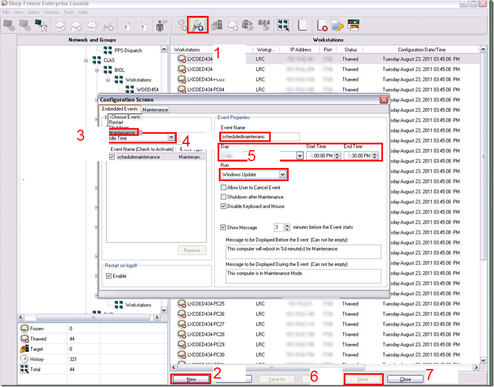 How to set up a Deepfreeze scheduled maintenance window using Embedded ...