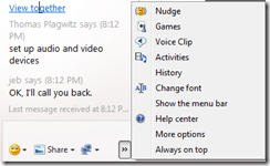 messenger advanced menu