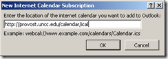 ooutlook calendar add url