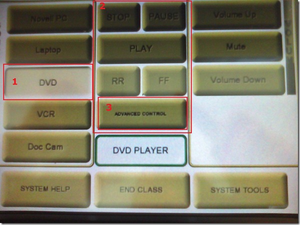 How to play a DVD from the LRC teacher podium | Thomas' Work Space